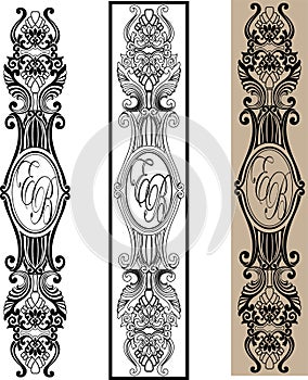 black and white and color decorative pattern.